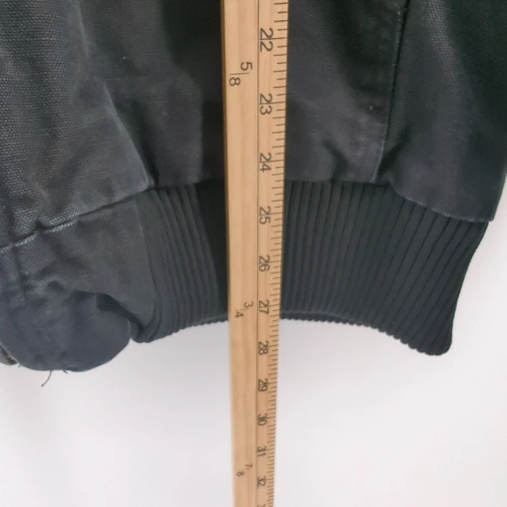 Vintage Carhartt J140 Quilted Lined Black Hooded Jacket XL Union UFCW USA *READ*